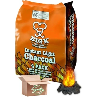 Image of Big K Instant Light Lumpwood Charcoal, 2 X 1kg Bags BBQ Charcoal Sucasa