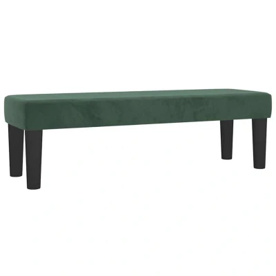 Image of vidaXL Bench Light Grey 70x30x30 cm Velvet Dark Green Velvet, Wood