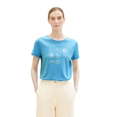 Image of TOM TAILOR Ladie&#039;s 1035378 T Shirt, 21184 Soft Cloud Blue, XXS
