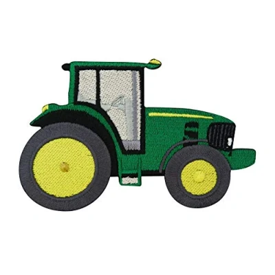 Image of Yellow Green Tractor Iron on Patch Boy Patches, Boys Patch, Embroidery Ironable Badges for Children Finally Home