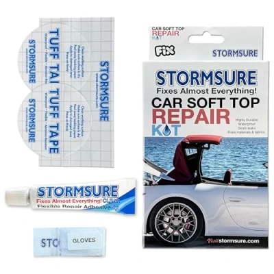 Image of Stormsure Car Soft Roof Convertible Waterproof Repair Kit Adhesive Automotive Repairs: Mend Tears, Seal Roofs and Extend Longevity of Your