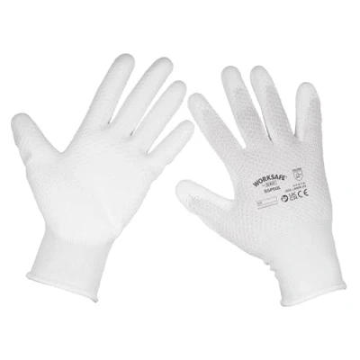 Image of Worksafe White Precision Grip Gloves Large Pair