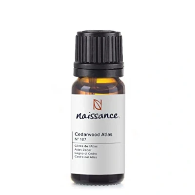 Image of Naissance Cedarwood (Atlas) Essential Oil (No. 187) 10ml Pure, Natural, Cruelty Free, Vegan and Undiluted for Aromatherapy, Massage Blend &amp; Diffusers Calming Soothing Aroma
