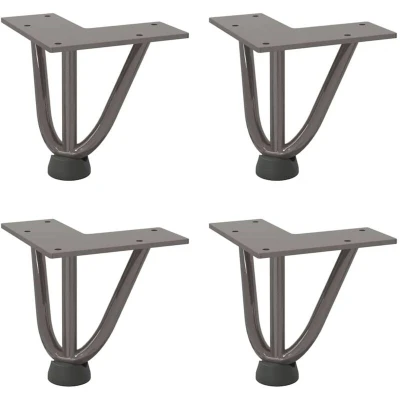 Image of vidaXL Hairpin Legs for Coffee Table 4 pcs Natural Steel 10 cm Solid