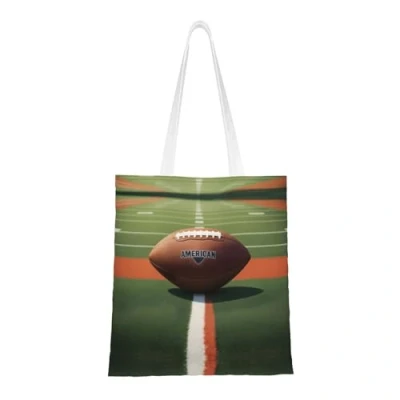 Image of Trukd Basketball On Fire Versatile Canvas Tote Bag â“ Reusable Shopping With Large Capacity And Stylish Design, American Football Field Ball Sport, One Size