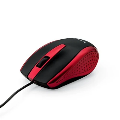 Image of Verbatim Wired USB Computer Mouse Corded for Laptops and PCs Right or Left Hand Use, Red 99742
