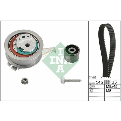 Image of 04B109244B, 04L109119, 04L109119A, 04L109119B, 04L109119C Timing belt kit INA 530 0665 10 145 VOLKSWAGEN: Polo V Hatchback, SKODA: Fabia III Hatchback
