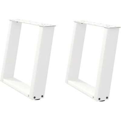 Image of vidaXL Coffee Table Legs U Shaped 2 pcs White 50x(42 43) cm Steel