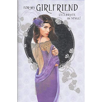 Image of Simon Elvin (SE26210) Art Deco Girlfriend Birthday Card 9 x 6 Inches