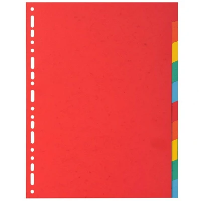 Image of Exacompta Ref 2010E Forever Collection Recycled Dividers Suitable for A4 Documents, 220gsm Vivid Card, 10 Tabbed Parts Multicoloured