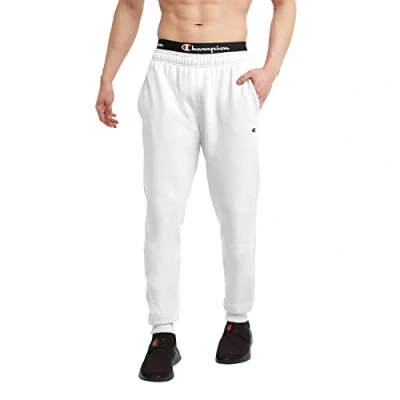 Image of Champion Men&#039;s Powerblend Sweats Retro Jogger Pants, White 549314, XXL