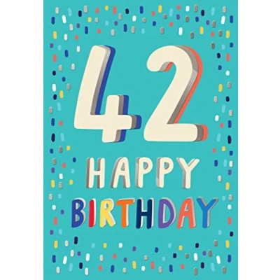 Image of Piccadilly Greetings 42nd Birthday Milestone Card Age 42, Approx. 7 x 5 inches