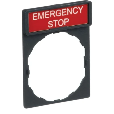 Image of Schneider ZBY2330 Legend Plate Emergency Stop (Yellow)