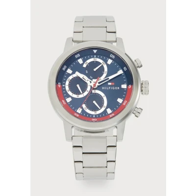 Image of Tommy Hilfiger Rocky Watch silvercoloured/blue, Men&#039;s, Size: One Size, Silver/coloured/blue