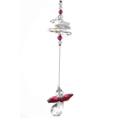 Image of Cascade Crystal Guardian Angel Birthstone Suncatcher JULY RUBY Embellished with Swarovski Crystals