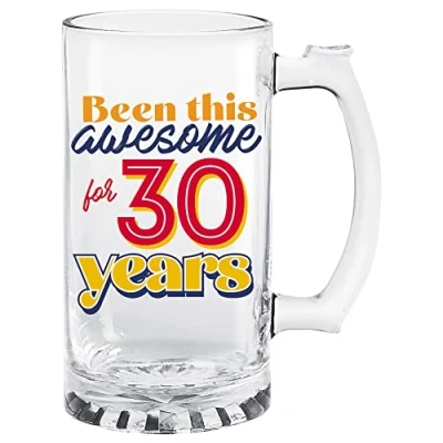 Image of amscan 210305 Clear Glass 30th Mug Party Favor 1 Pc