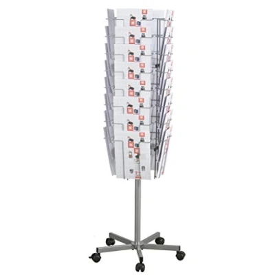 Image of TWINCO A4 32 Compartment Floor Standing Mobile Literature Holder, Silver