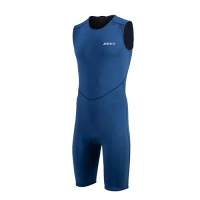Image of ZONE3 Men&#039;s Yulex Kneeskin Swimsuit Made of Natural Rubber with Two Way Stretch Providing Flex/Warmth for Open Water Swimming, Surfing, Sports Navy