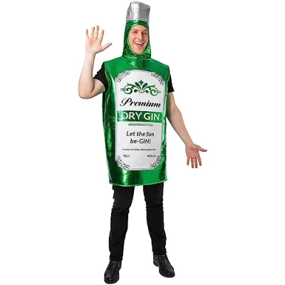 Image of Wicked Costumes Adult Funny Bottle of Gin Fancy Dress Costume One Size