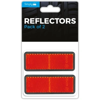 Image of Simply REF01 Set of 2 Adhesive Reflectors Universal &amp; Easy to Fit Red