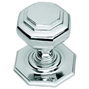Image of Large Polished Chrome Octagonal Centre Pull Door Knob / Handle (BC15B)