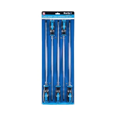 Image of Blue Spot Tools 12070 5 Piece 450MM Long Screwdriver Set, Silver