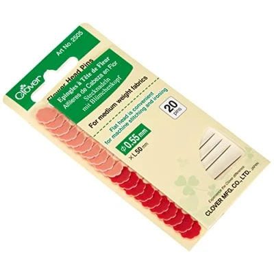 Image of Clover Flower Head Pins Card, Cotton, Multicolor, 1