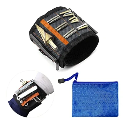 Image of Magnetic Wristband with Storage Bag, DIY Tools Belt Holding Screws Gadgets for Men Gifts, 15 Powerful Magnets Gift Men, Valentine Day Man