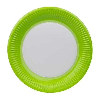 Image of Talking Tables 8 x Green Paper Party Plates, Solid Colour Disposable Round Dishes, BBQs, Picnic, Kids Birthday Bay Shower Supplies 23cm 9inch