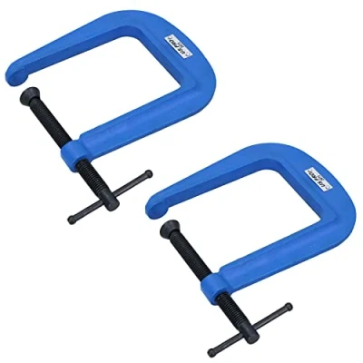 Image of 3 (75mm) Deep Throat (4 1/2&quot;) G Clamp Grip Holder Vice Clamping 2 Pack