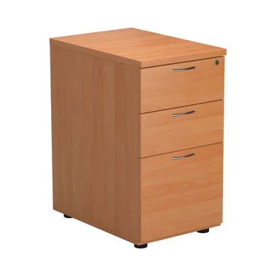 Image of First Desk High Pedestal 3 Drawer 600mm Depth Beech KF74465