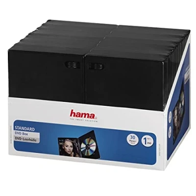 Image of Hama Slim CD Jewel Case Pack of 30 Transparent &amp; Black