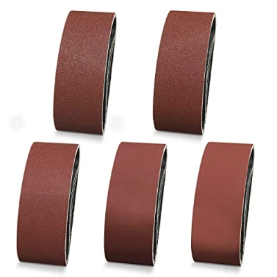 Image of Sruhrak Sanding Belt 65 x 410 mm Pack of 10 Belts, 2 Pieces Each Grits 60/80/120/240/400 Set for Sanding, Filing, Sharpening and Rust Removal