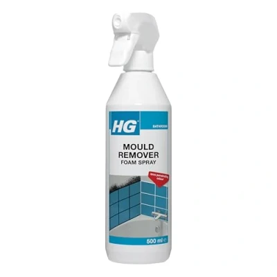 Image of HG Mould Remover Foam Spray, Spray &amp; Mildew Cleaner, Removes Stains From Walls, Tiles, Bathroom Seals More 500ml