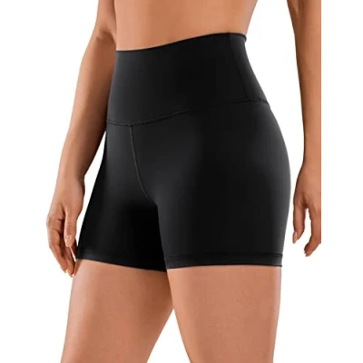 Image of CRZ Yoga Women&#039;s Naked Feeling 4&#039;&#039; Gym Shorts High Waisted Cycling Workout Running Spandex Black 10