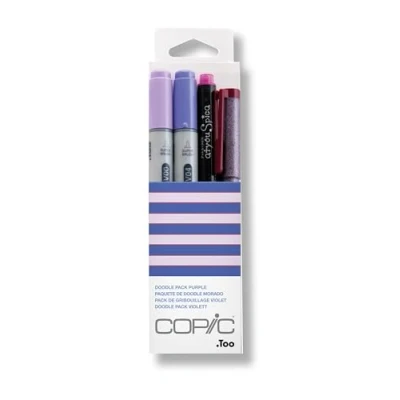 Image of COPIC Ciao Coloured Marker Pen Doodle Pack of 4 Purple, For Art &amp; Crafts, Colouring, Graphics, Highlighter, Design, Anime, Professional Beginners, Supplies Colouring Books