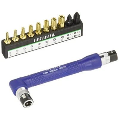 Image of Engineer Inc DR 50 Angle Head Twin Wrench Driver with Torx, Phillips, Flat Bits by