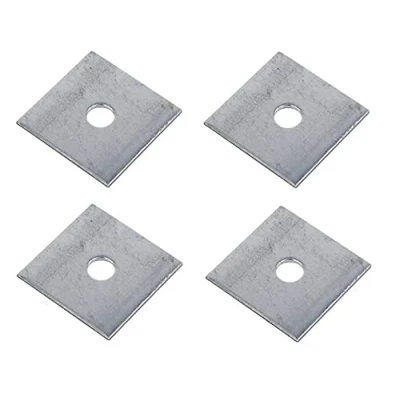 Image of TERF® Heavy Duty M10 (10mm) X 40mm 5mm Zinc Plated Steel Square Plate Washer 10mm ID (Hole) OD Thickness Pack of 4