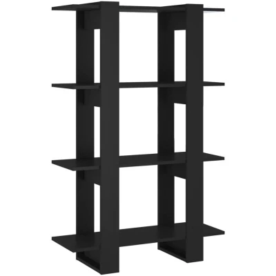 Image of vidaXL Book Cabinet/Room Divider Black 80x30x123.5 cm