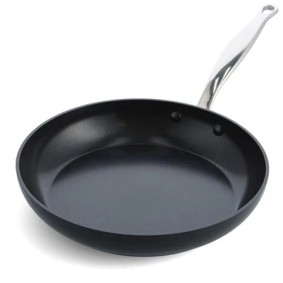Image of GreenPan Barcelona Hard Anodized Healthy Ceramic Nonstick 30 cm Frying Pan Skillet, PFAS Free, Stainles Steel Handle, Extra Strong Scratch Resistant, Induction, Oven Safe, Black