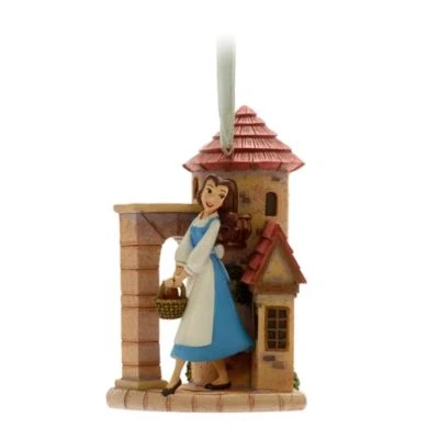 Image of Belle with castle Hanging Ornament, Beauty and the Beast