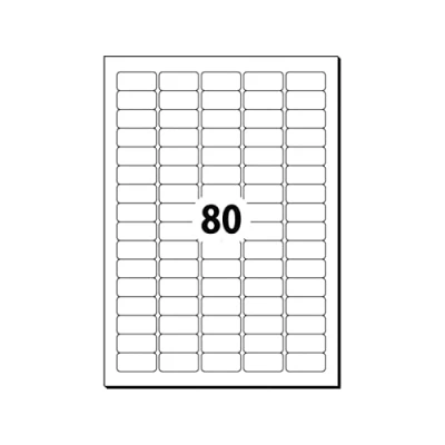 Image of SIGEL LA203 Universal Removable Labels, 3.56 x 1.69 cm, 2000 lbl equal to 25 sheets, White