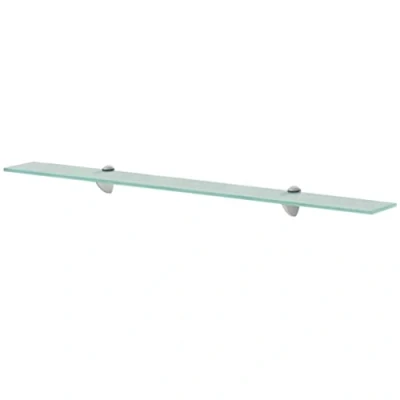 Image of vidaXL Floating Shelf in Transparent Glass Modern Wall Mounted Storage and Display Solution Ideal for Living Room, Bedroom, Office Easy to Assemble