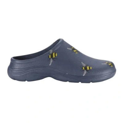 Image of Womens/Ladies Clogs Briers Gardening Shoes Soft Sole Slip On Lightweight UK 4 8 (Navy (Bees), Numeric_4)