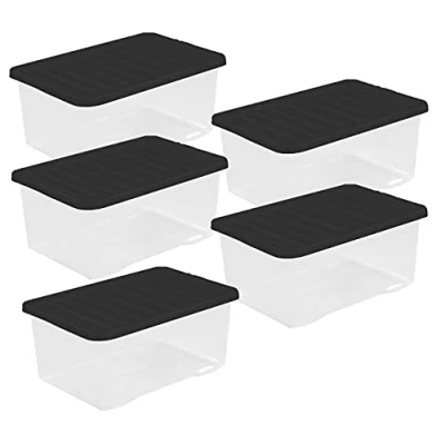 Image of Whatmore 2 X Plastic Storage Boxes Pack Of 5 (45 Litre)