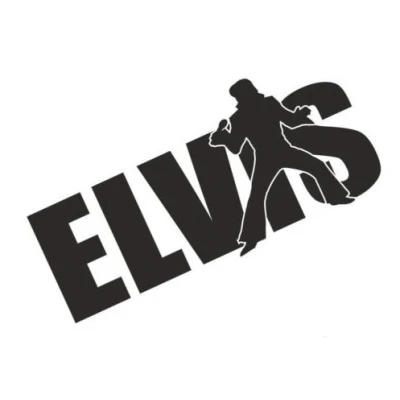 Image of Elvis Funny Bumper Sticker Car Van Bike Decal Black