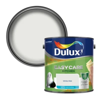Image of Dulux Easycare Kitchen Matt Emulsion Paint White Mist 2.5L