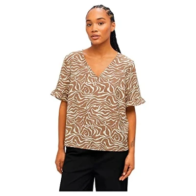 Image of Object Women&#039;s Objseline S/S Top Noos T Shirt, Fossil, 10