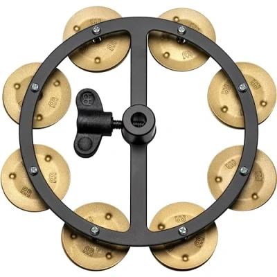 Image of Meinl Percussion Artist Hihat Tambourine Benny Greb Add On for Drum Cymbals 9.5 inch Diameter Mylar / Steel, Black Silver (SFHHT)