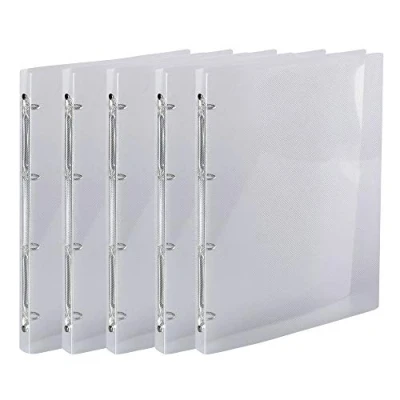 Image of Exacompta Ref. 511944E Box of 5 flexible PP crystal binders 4 round rings, diameter 15mm Spine 20mm External dimensions: 32x25 cm Format to file A4 Colour: